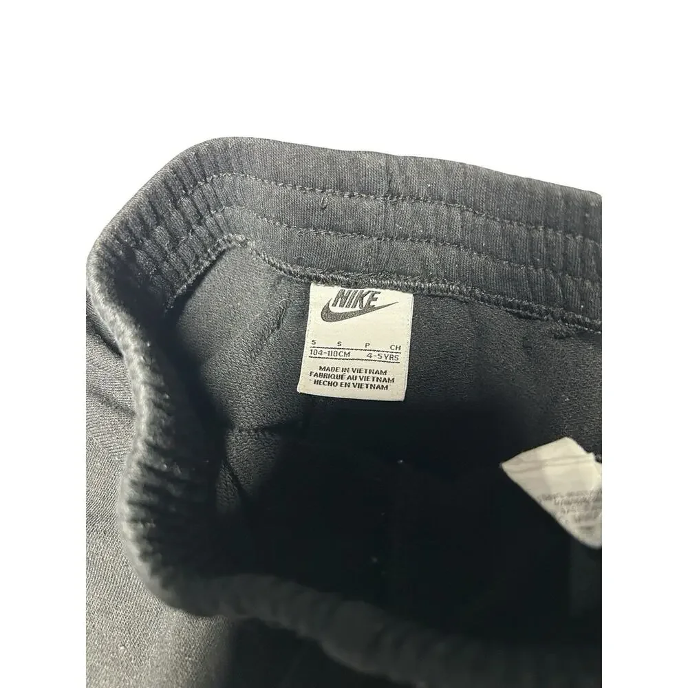 Nike Kids Black Fleece Sweat Shorts Logo Athletic Size S 4-5 Yearse